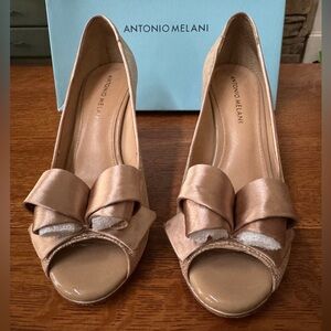 Antonio Melani Bronze Peep Toe Heels